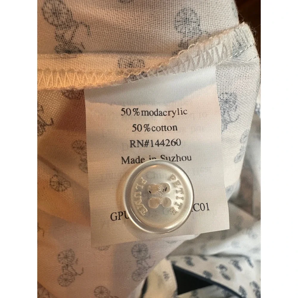 Petite Plume Boys Bicyclette Pajama Set White Navy Blue Bicycle Print Size 6 NEW